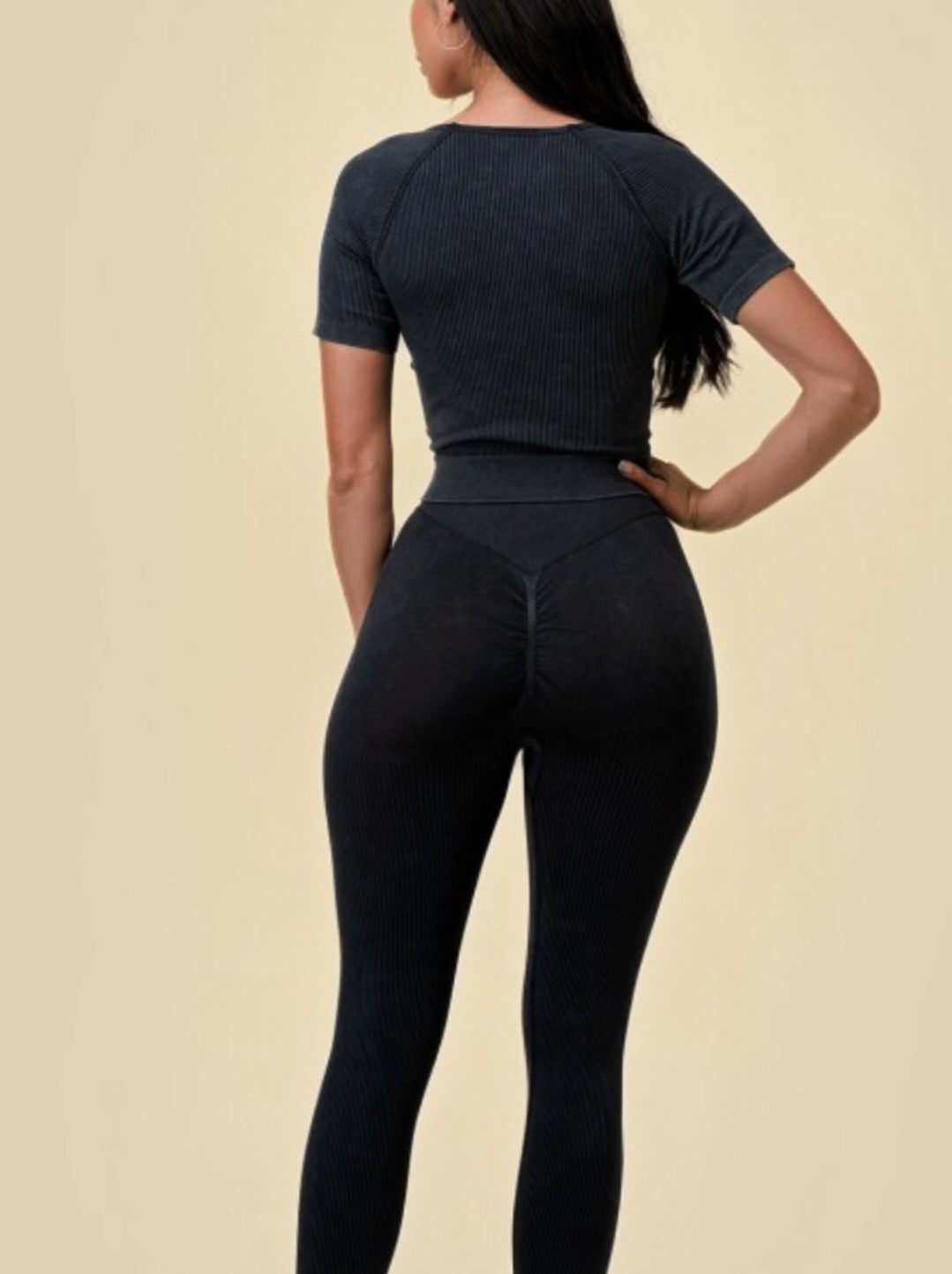 charcoal gray 2 piece legging set
