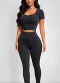 charcoal gray 2 piece legging set