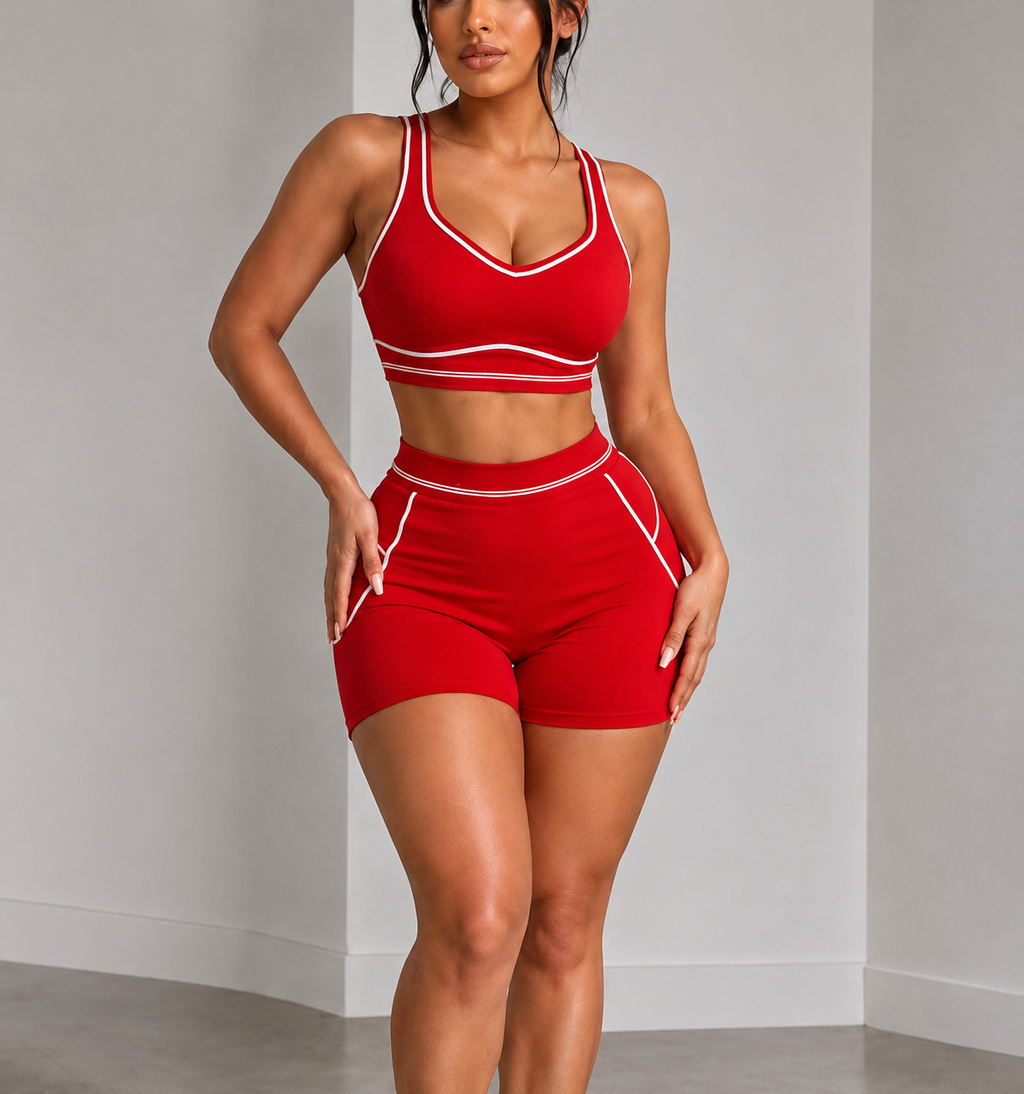 scarlett red - Fitness short set